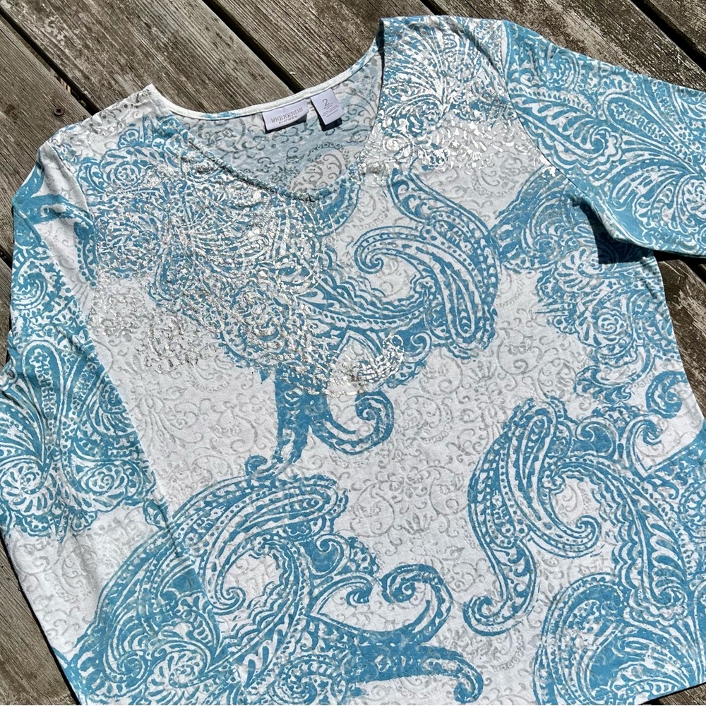 WEEKENDS by CHICO’S PAISLEY TOP